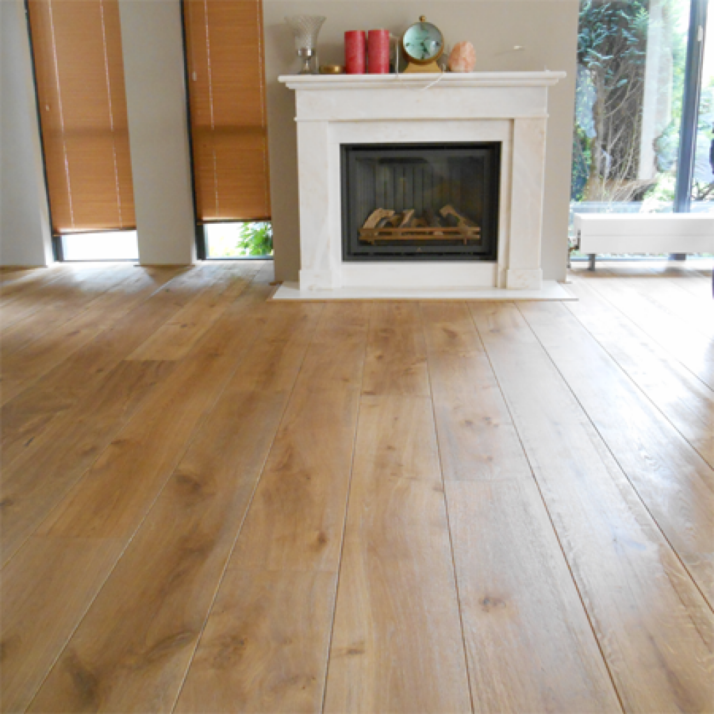 Smoked oak flooring in the living room